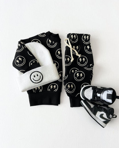 Boys Electric Smiley Jogger Set - Blissfully Lavender BoutiqueLUCKY PANDA KIDS