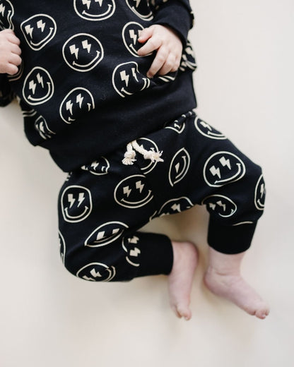 Boys Electric Smiley Jogger Set - Blissfully Lavender BoutiqueLUCKY PANDA KIDS