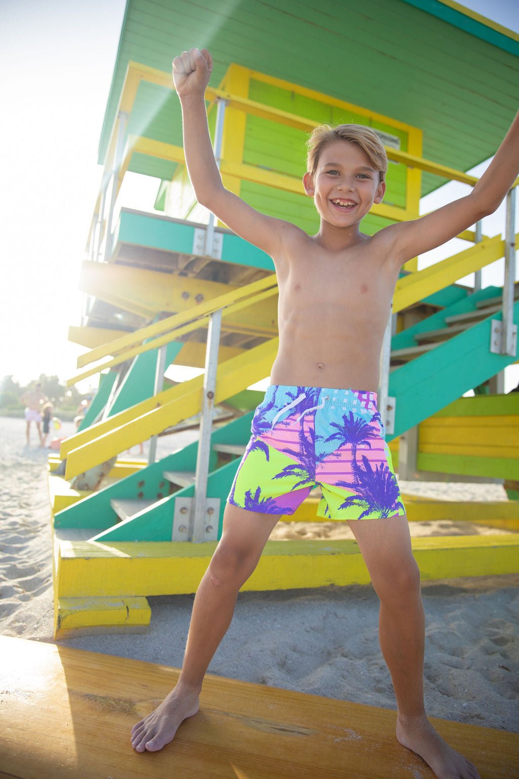 Boys Goodtime Palms Swim Trunks - Blissfully Lavender BoutiqueBlueberry Bay