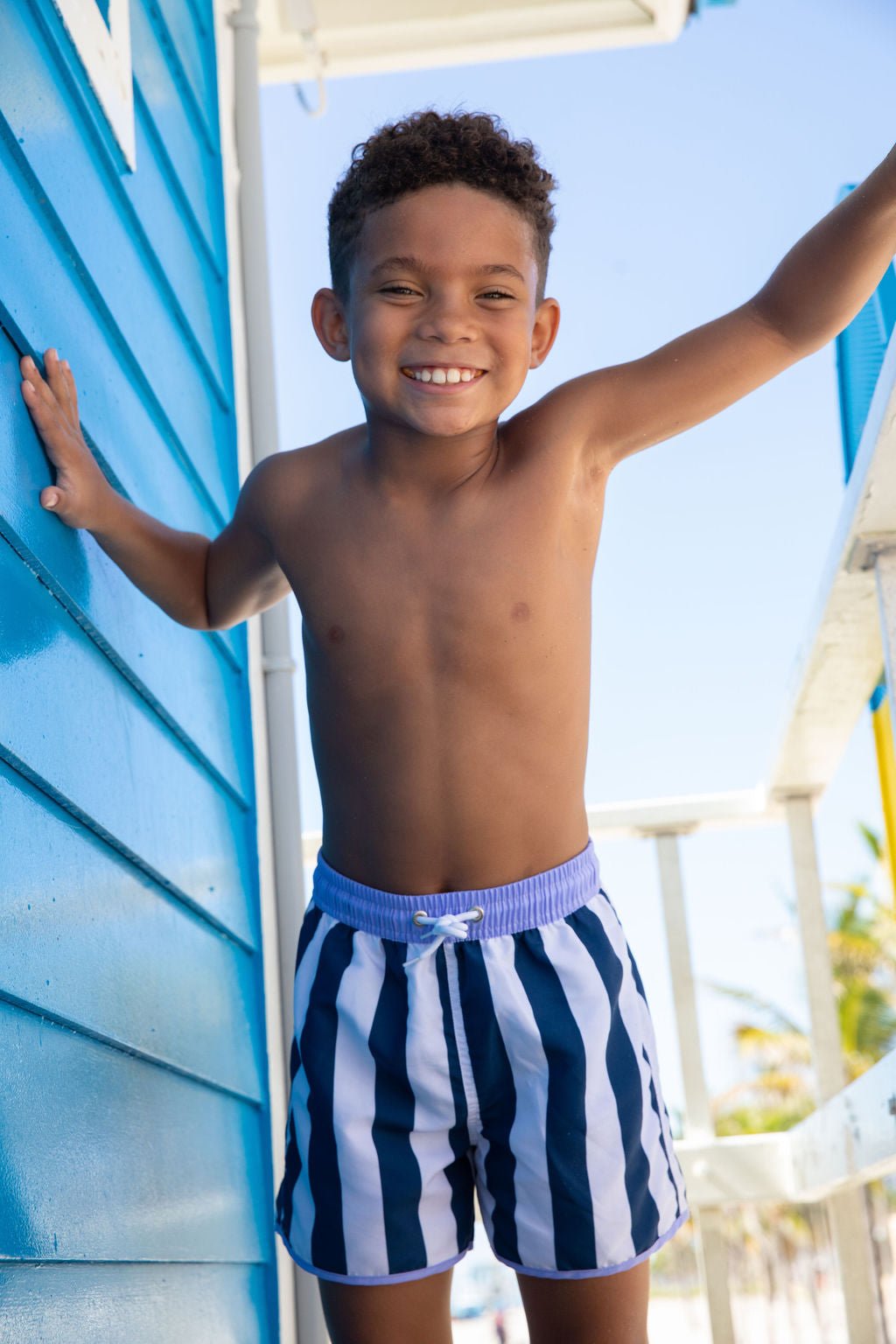 Boys Grand Windsor Swim Trunks - Blissfully Lavender BoutiqueBlueberry Bay