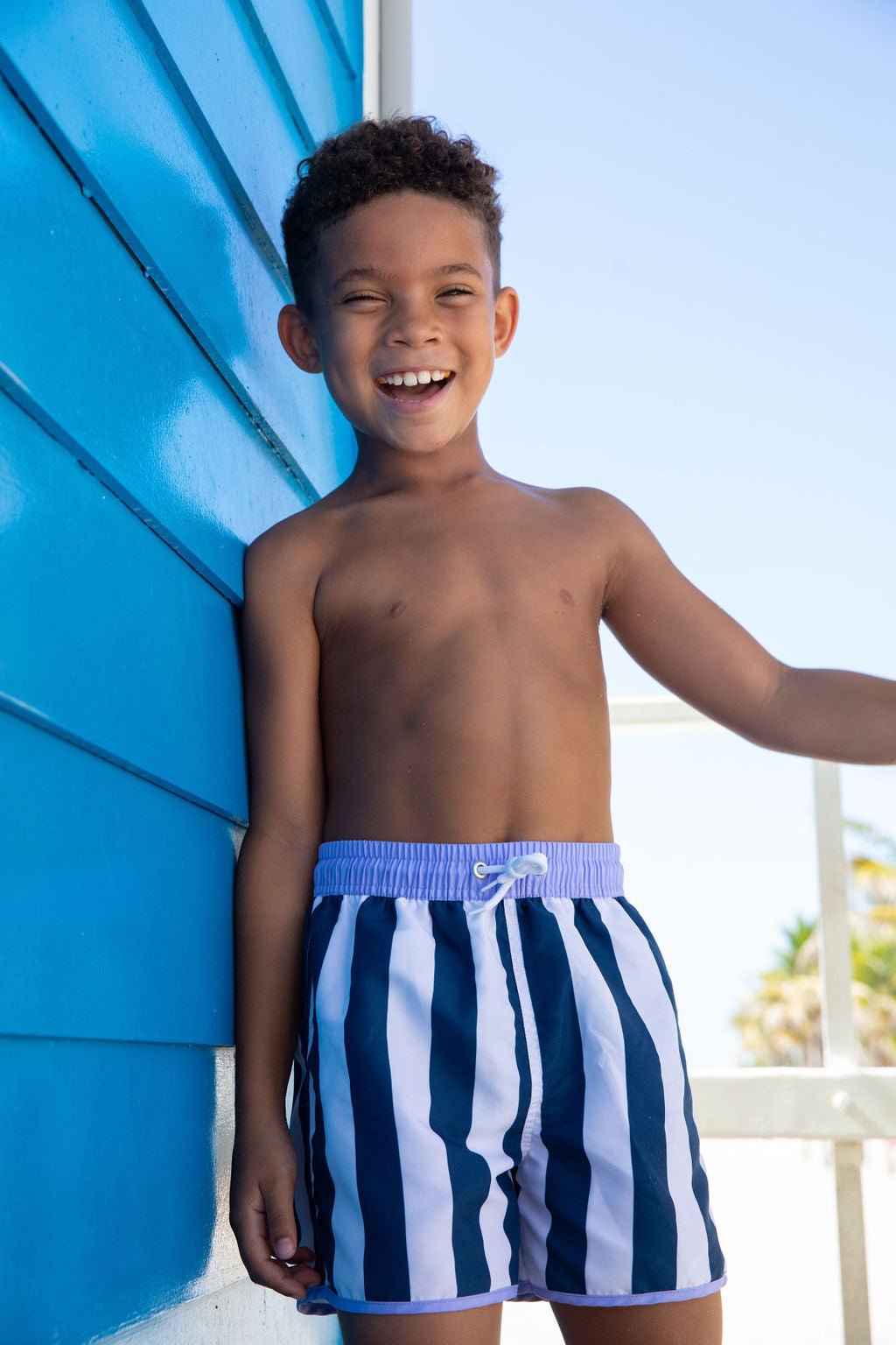 Boys Grand Windsor Swim Trunks - Blissfully Lavender BoutiqueBlueberry Bay