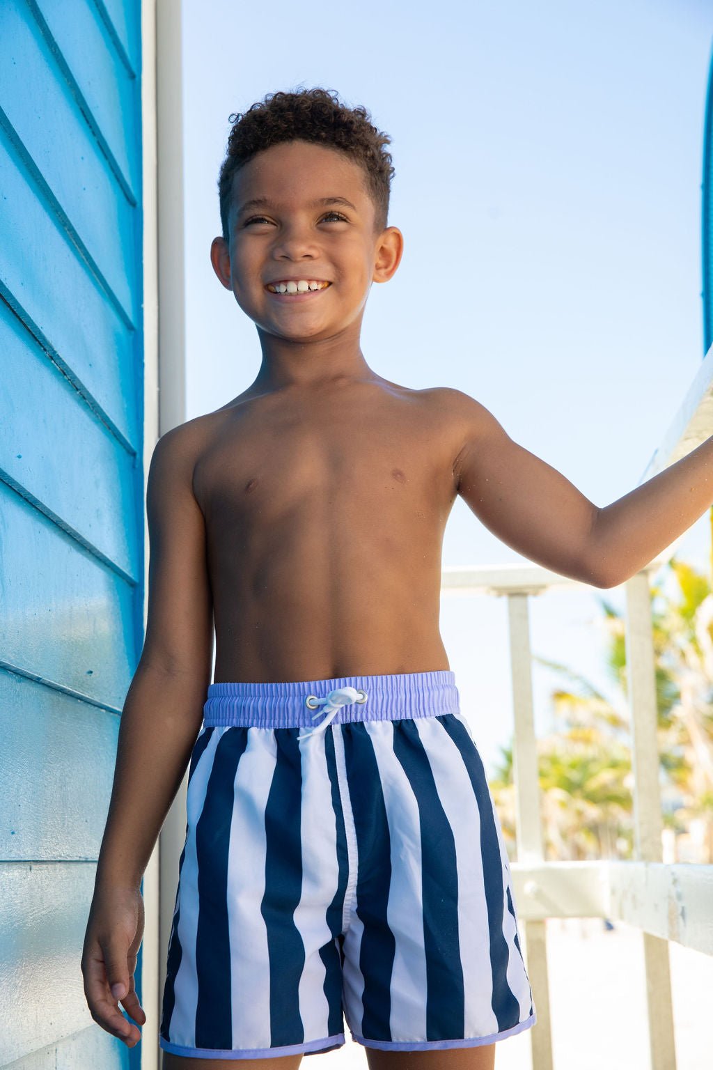 Boys Grand Windsor Swim Trunks - Blissfully Lavender BoutiqueBlueberry Bay