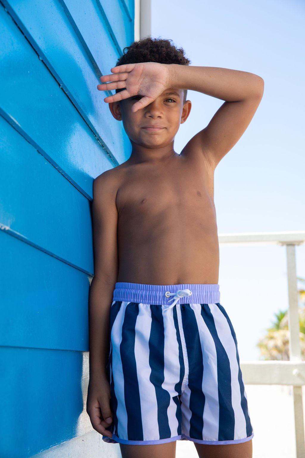 Boys Grand Windsor Swim Trunks - Blissfully Lavender BoutiqueBlueberry Bay