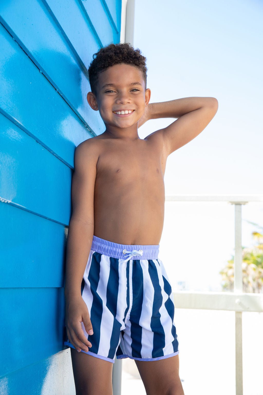 Boys Grand Windsor Swim Trunks - Blissfully Lavender BoutiqueBlueberry Bay