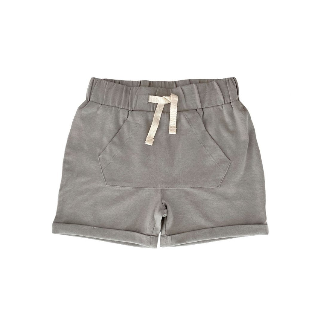 Boys Grey Kangaroo Jersey Shorts - Blissfully Lavender BoutiqueCity Mouse