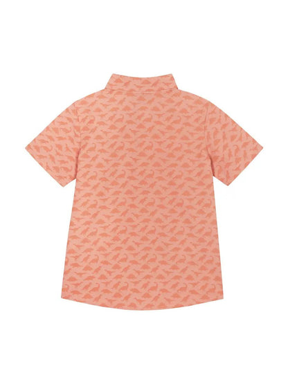 Boys Orange Dino Rayon Bamboo Buttondown Top - Blissfully Lavender BoutiqueAndy & Evan