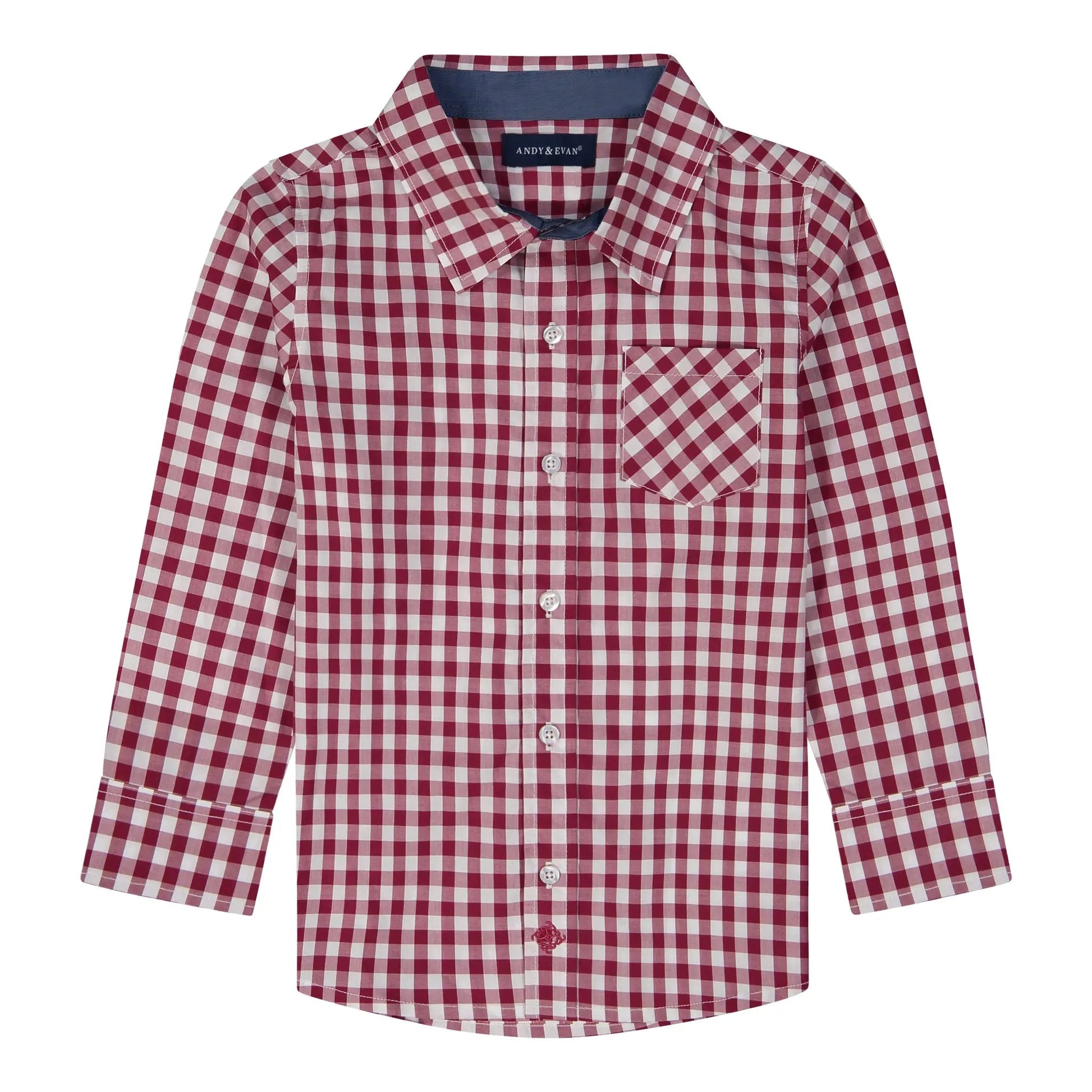 Boys Red Gingham Button Down - Blissfully Lavender BoutiqueAndy & Evan