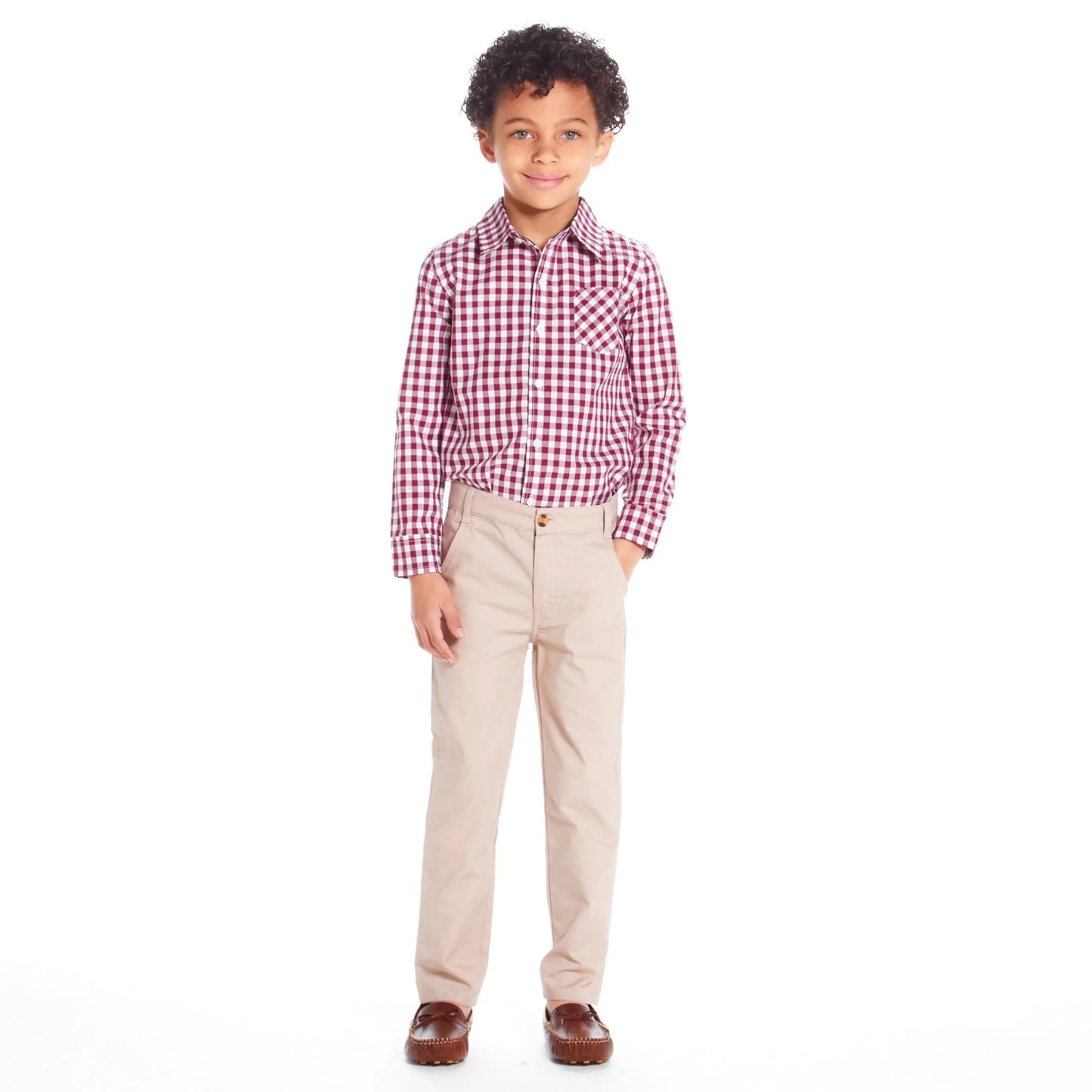 Boys Red Gingham Button Down - Blissfully Lavender BoutiqueAndy & Evan