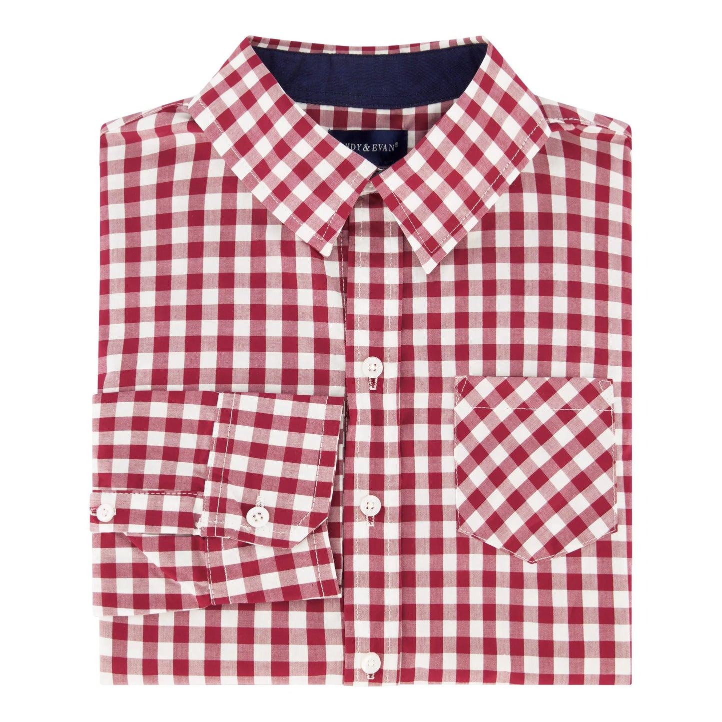 Boys Red Gingham Button Down - Blissfully Lavender BoutiqueAndy & Evan