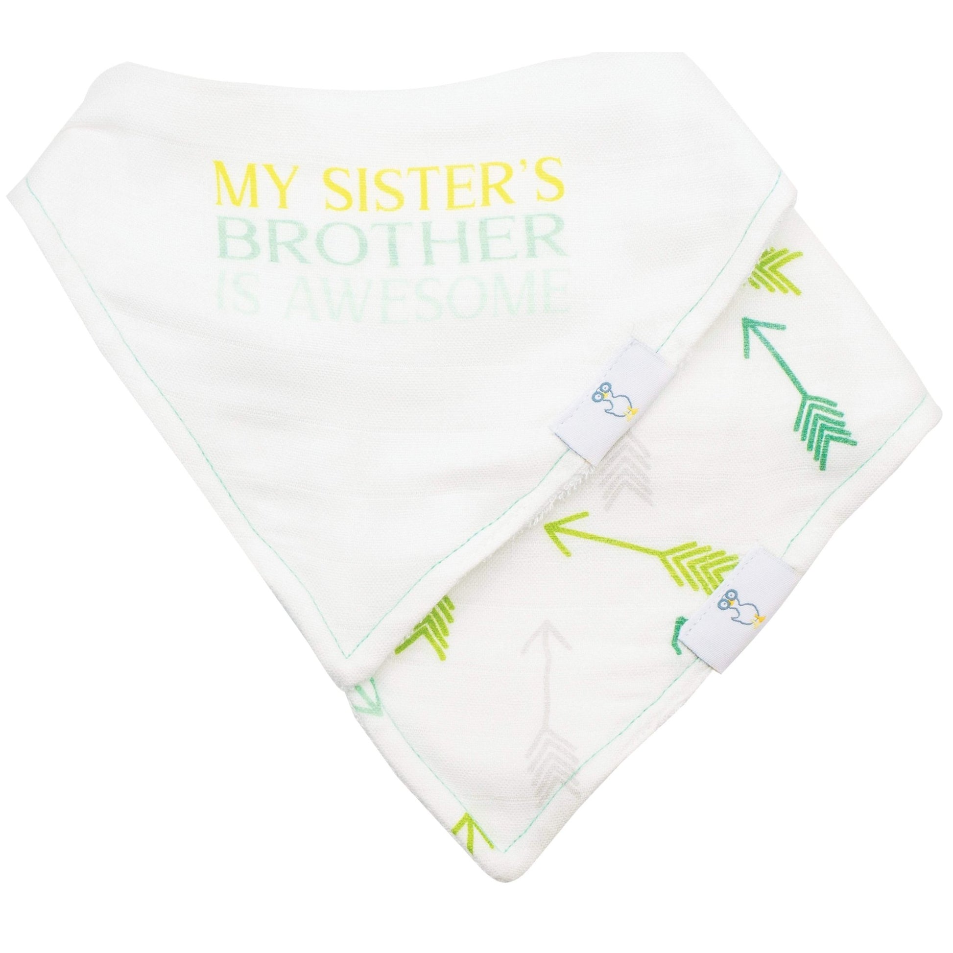 Brother and Arrows Muslin + Terry Cloth Bib Set - 2 Pack - Blissfully Lavender BoutiqueGoosewaddle® | Newborn Baby Blankets Toys Teethers Bibs & More