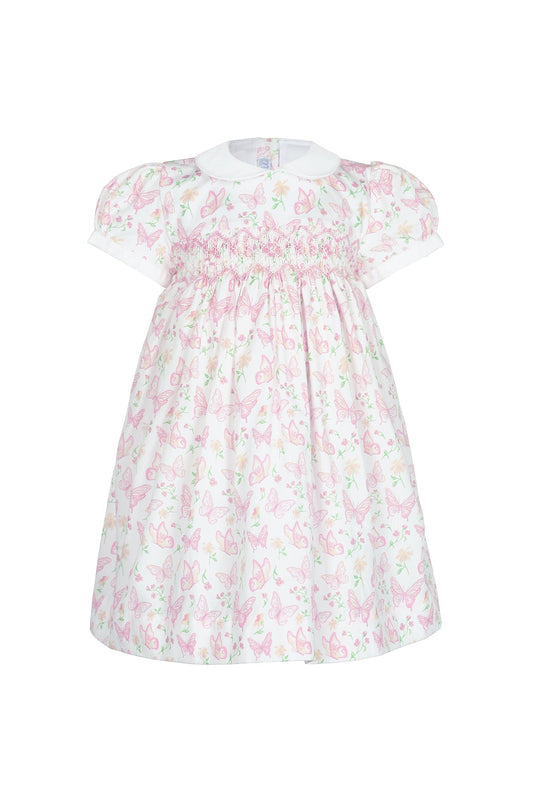 Butterflies Print Smocked Dress - Blissfully Lavender BoutiqueNella Pima