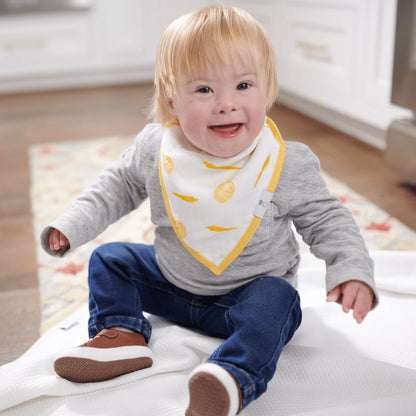 Carrots and Shapes Orange Muslin & Terry Cloth Bib Set - 2 Pack - Blissfully Lavender BoutiqueGoosewaddle® | Newborn Baby Blankets Toys Teethers Bibs & More