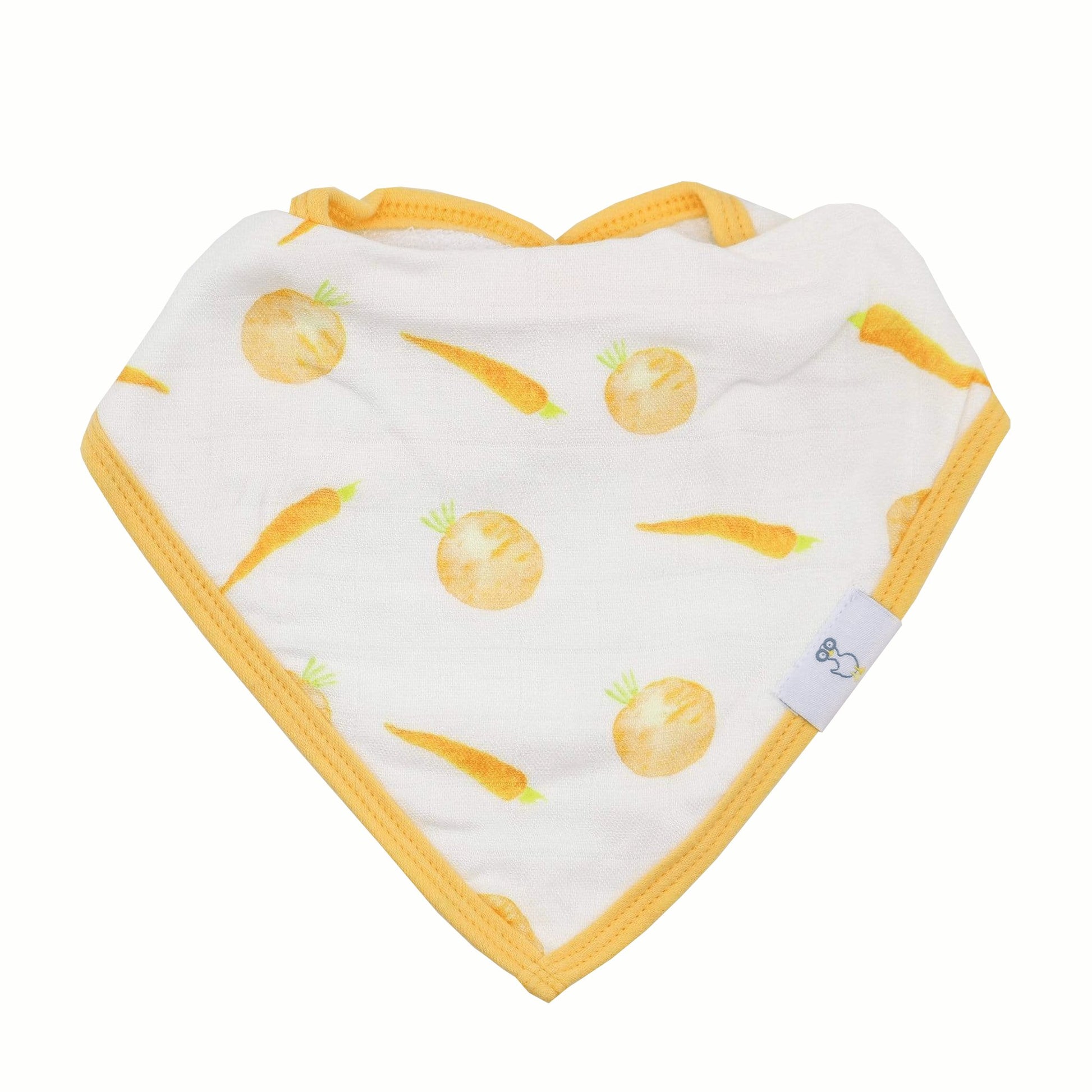 Carrots and Shapes Orange Muslin & Terry Cloth Bib Set - 2 Pack - Blissfully Lavender BoutiqueGoosewaddle® | Newborn Baby Blankets Toys Teethers Bibs & More