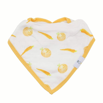 Carrots and Shapes Orange Muslin & Terry Cloth Bib Set - 2 Pack - Blissfully Lavender BoutiqueGoosewaddle® | Newborn Baby Blankets Toys Teethers Bibs & More