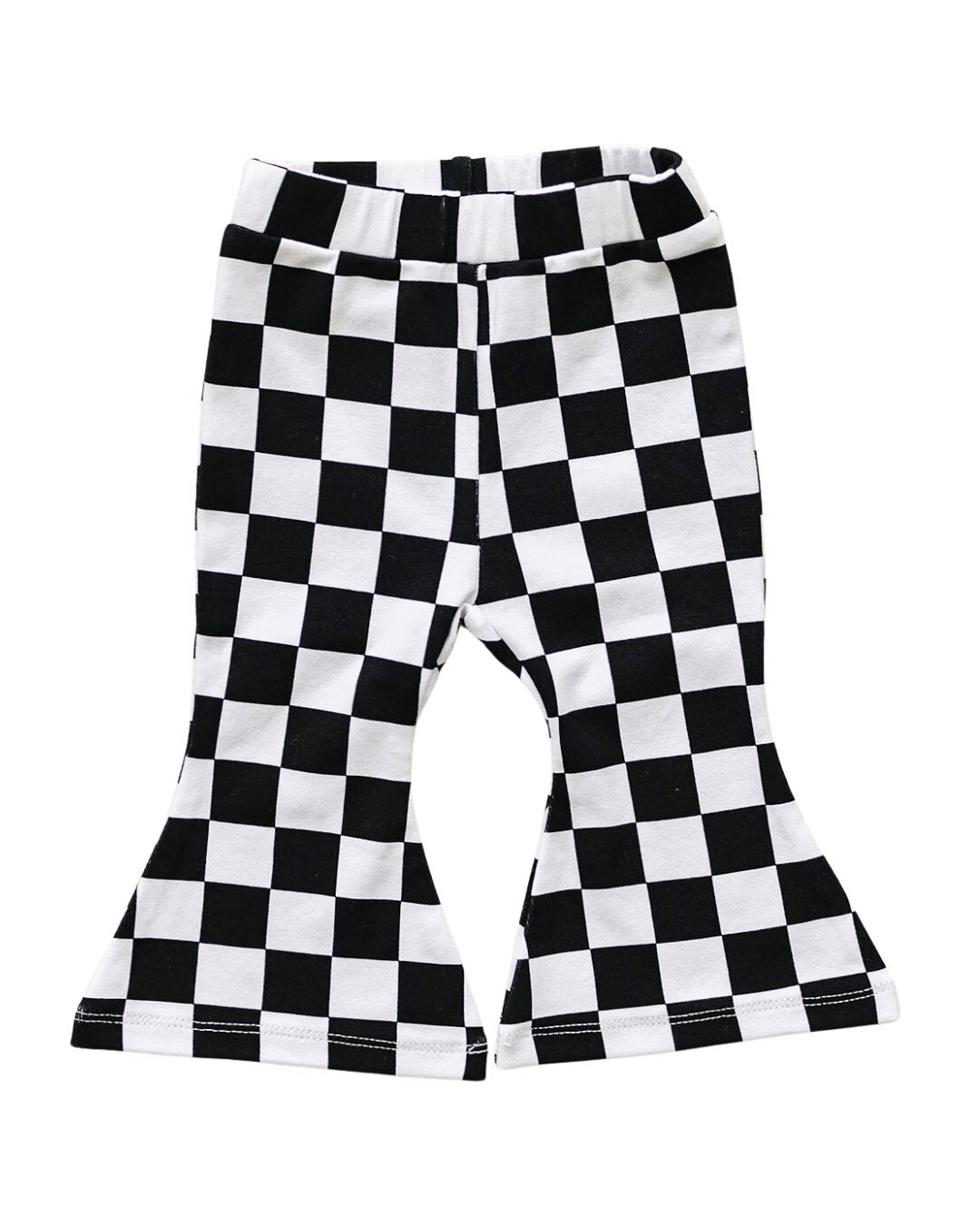 Checkered Flare Pants | Black