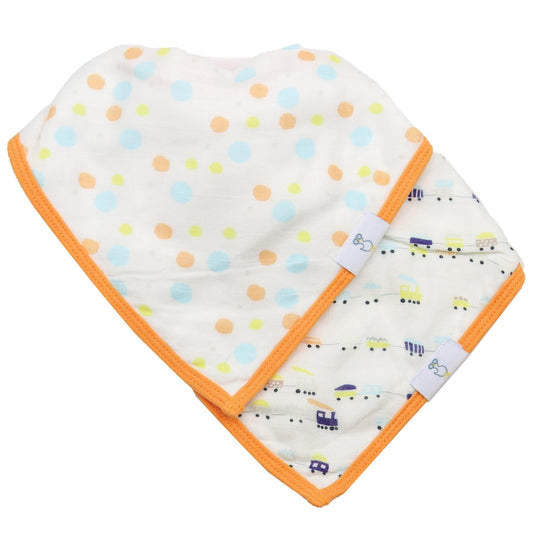 Circles and Trains Muslin & Terry Bib Set - 2 Pack - Blissfully Lavender BoutiqueGoosewaddle® | Newborn Baby Blankets Toys Teethers Bibs & More