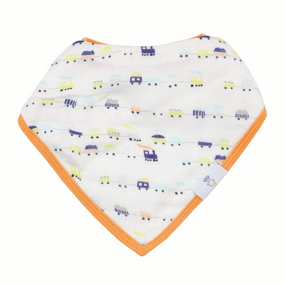 Circles and Trains Muslin & Terry Bib Set - 2 Pack - Blissfully Lavender BoutiqueGoosewaddle® | Newborn Baby Blankets Toys Teethers Bibs & More