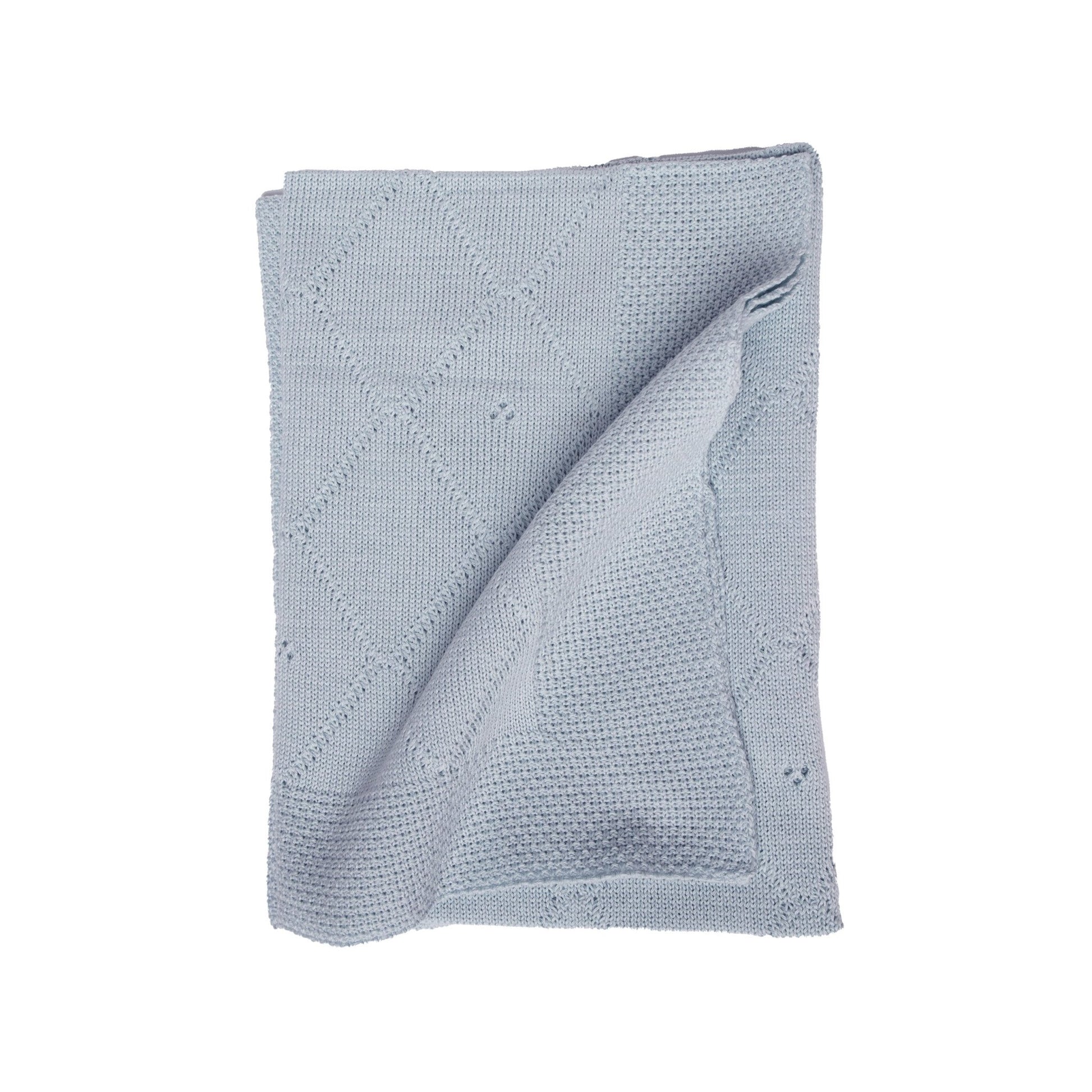 Classic Knit Receiving Blanket, Blue - Blissfully Lavender BoutiqueCuclie
