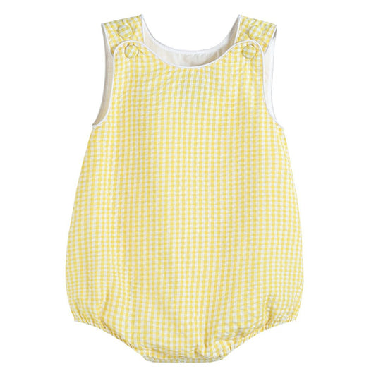 Classic Yellow Gingham Bubble Romper - Blissfully Lavender BoutiqueLil Cactus
