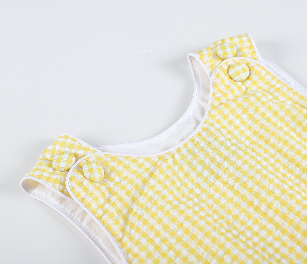 Classic Yellow Gingham Bubble Romper - Blissfully Lavender BoutiqueLil Cactus