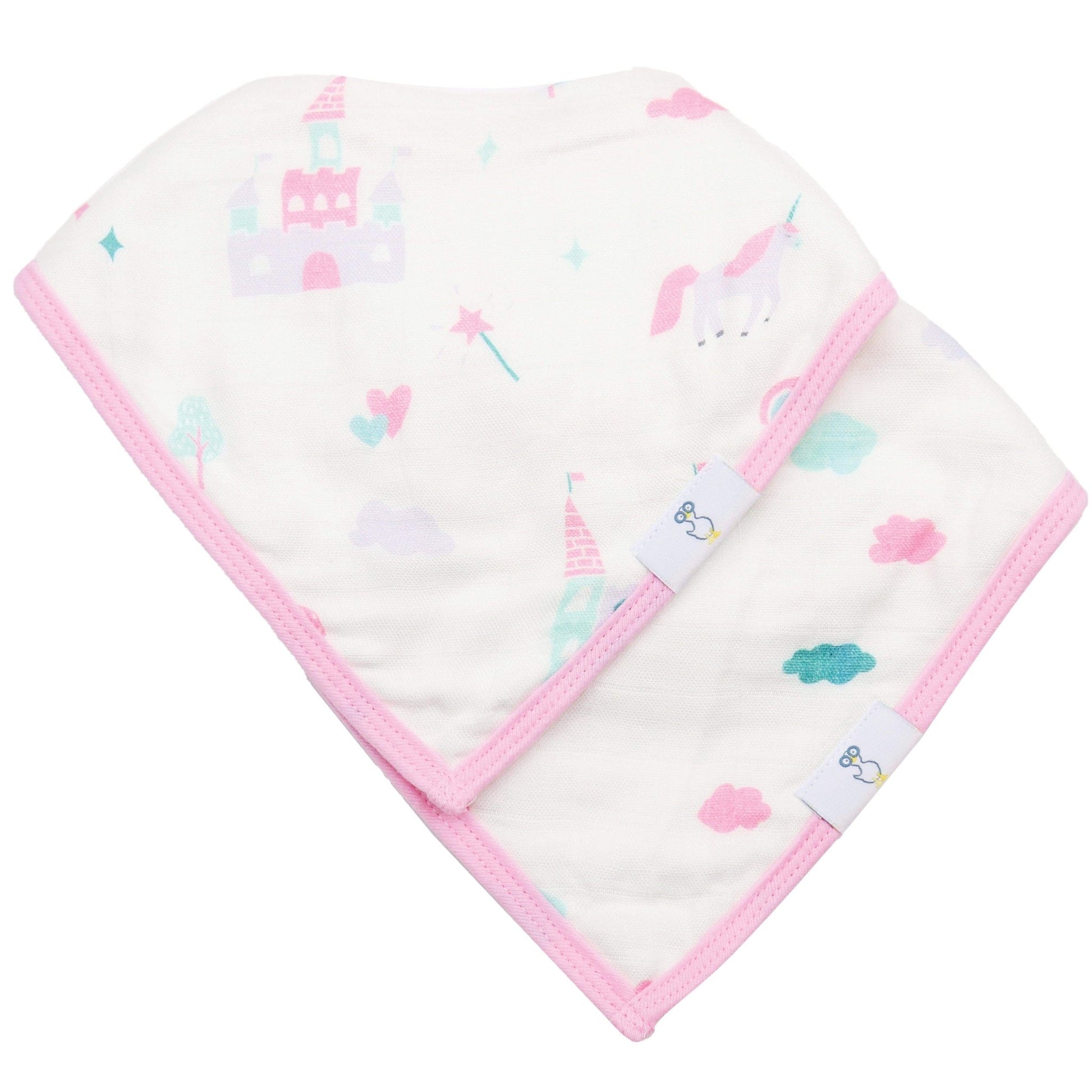 Clouds and Castles Muslin & Terry Cloth Bib Set - 2 Pack - Blissfully Lavender BoutiqueGoosewaddle® | Newborn Baby Blankets Toys Teethers Bibs & More