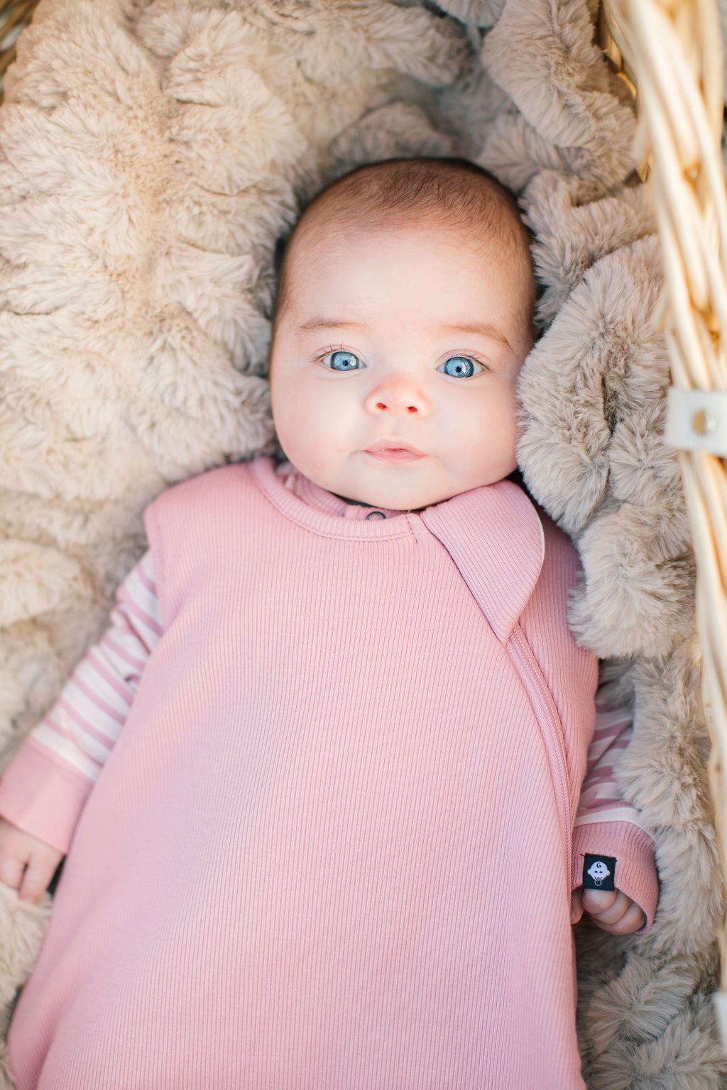 Dusty Pink Ribbed 1.5 TOG Sleep Sack for Babies - Blissfully Lavender BoutiqueSweet Bamboo