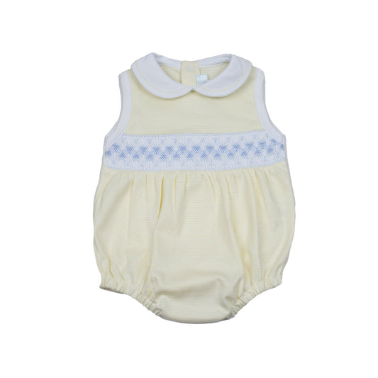 Elegant Smocked Pima Cotton Bubble Romper, Yellow - Blissfully Lavender BoutiqueCuclie