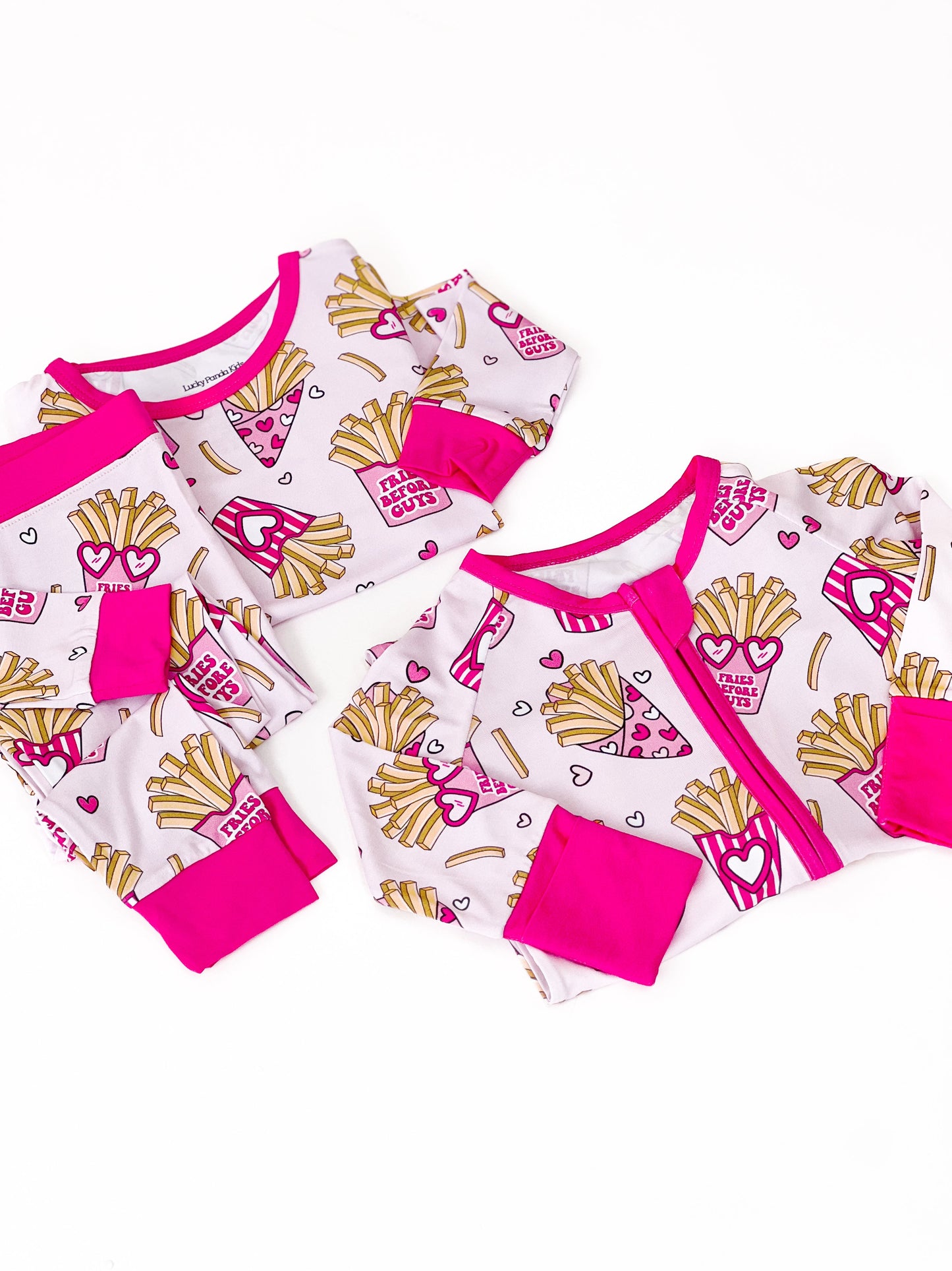 Girls Bamboo Two Piece Pajama Set | Fries Before Guys