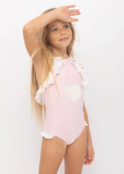 Girl Pink Heart One - Piece Swimsuit - Blissfully Lavender BoutiqueStella Cove