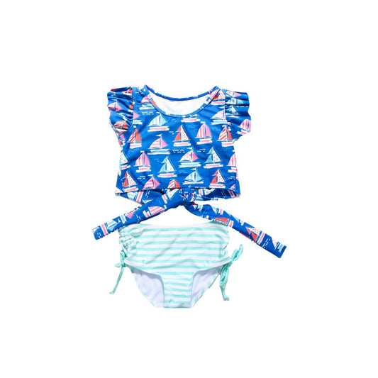 Girls Anchors Away Two - Piece Swimsuit - Blissfully Lavender BoutiqueBlueberry Bay