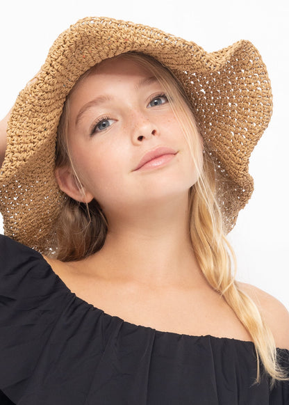 Girls Basic Straw Hat - Blissfully Lavender BoutiqueStella Cove