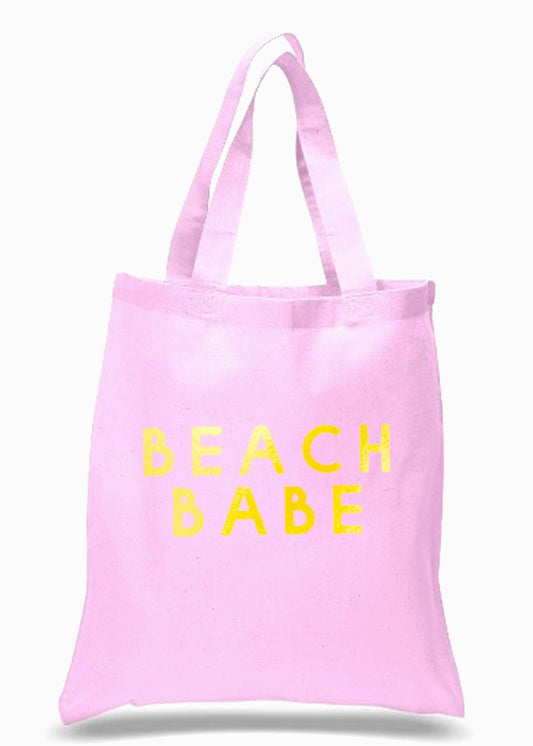 Girls "Beach Babe" Gold in Pink Beach Bag - Blissfully Lavender BoutiqueStella Cove