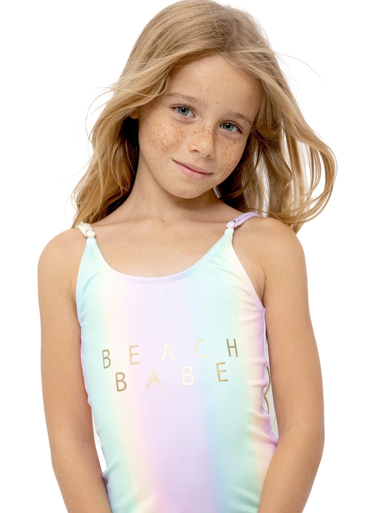 Girls "Beach Babe" Rainbow Swimsuit - Blissfully Lavender BoutiqueStella Cove