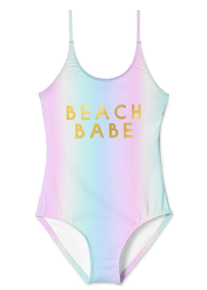 Girls "Beach Babe" Rainbow Swimsuit - Blissfully Lavender BoutiqueStella Cove