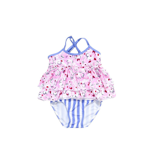 Girls’ Beachside Footprints Two - Piece Swimsuit - Blissfully Lavender BoutiqueBlueberry Bay