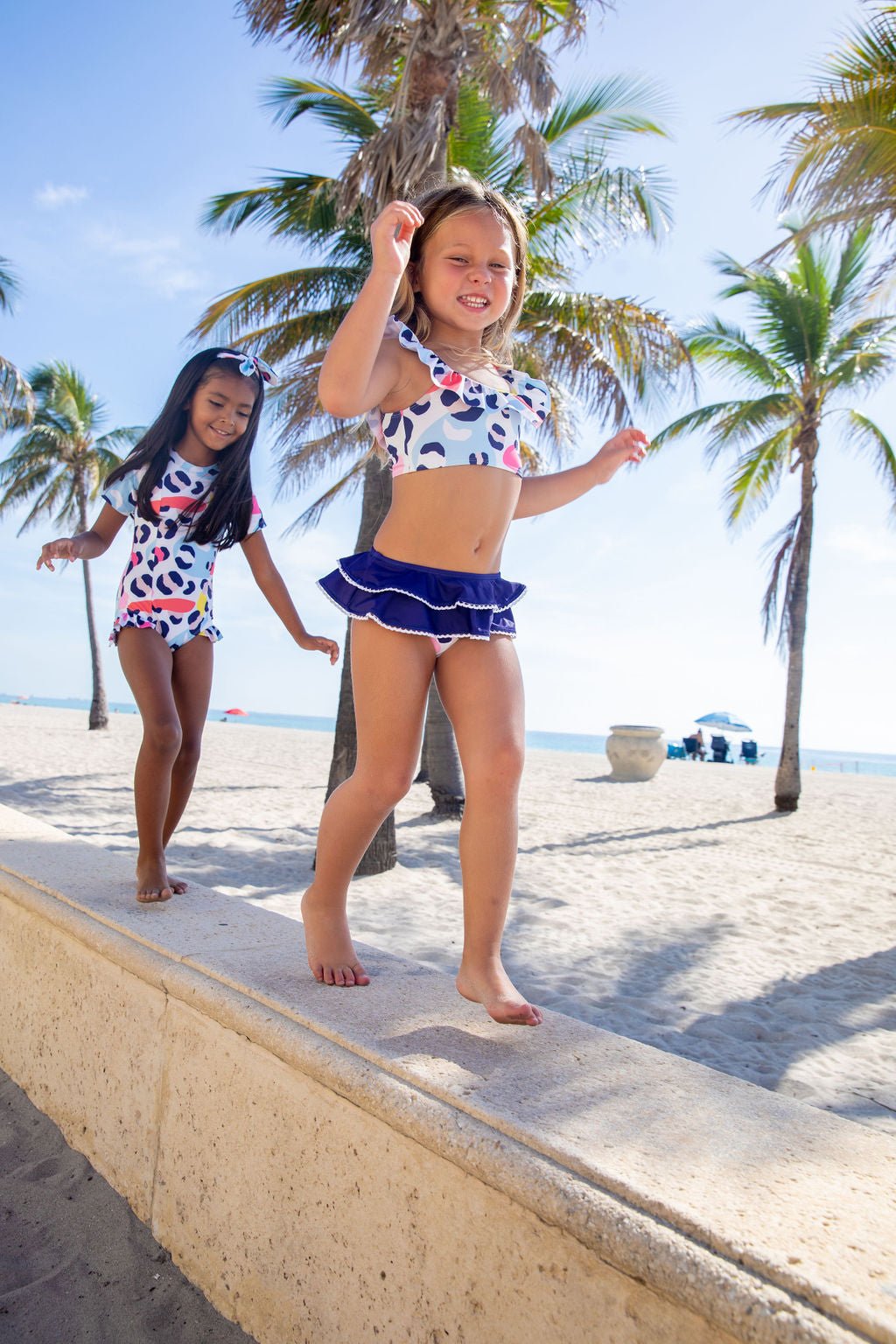 Girls Belize Seascape Two Piece Swimsuit - Blissfully Lavender BoutiqueBlueberry Bay