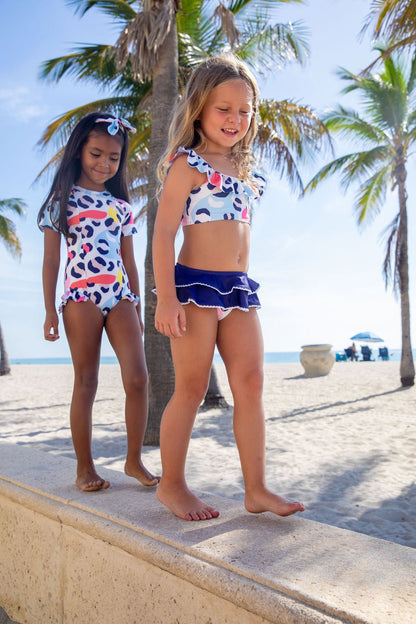 Girls Belize Seascape Two Piece Swimsuit - Blissfully Lavender BoutiqueBlueberry Bay