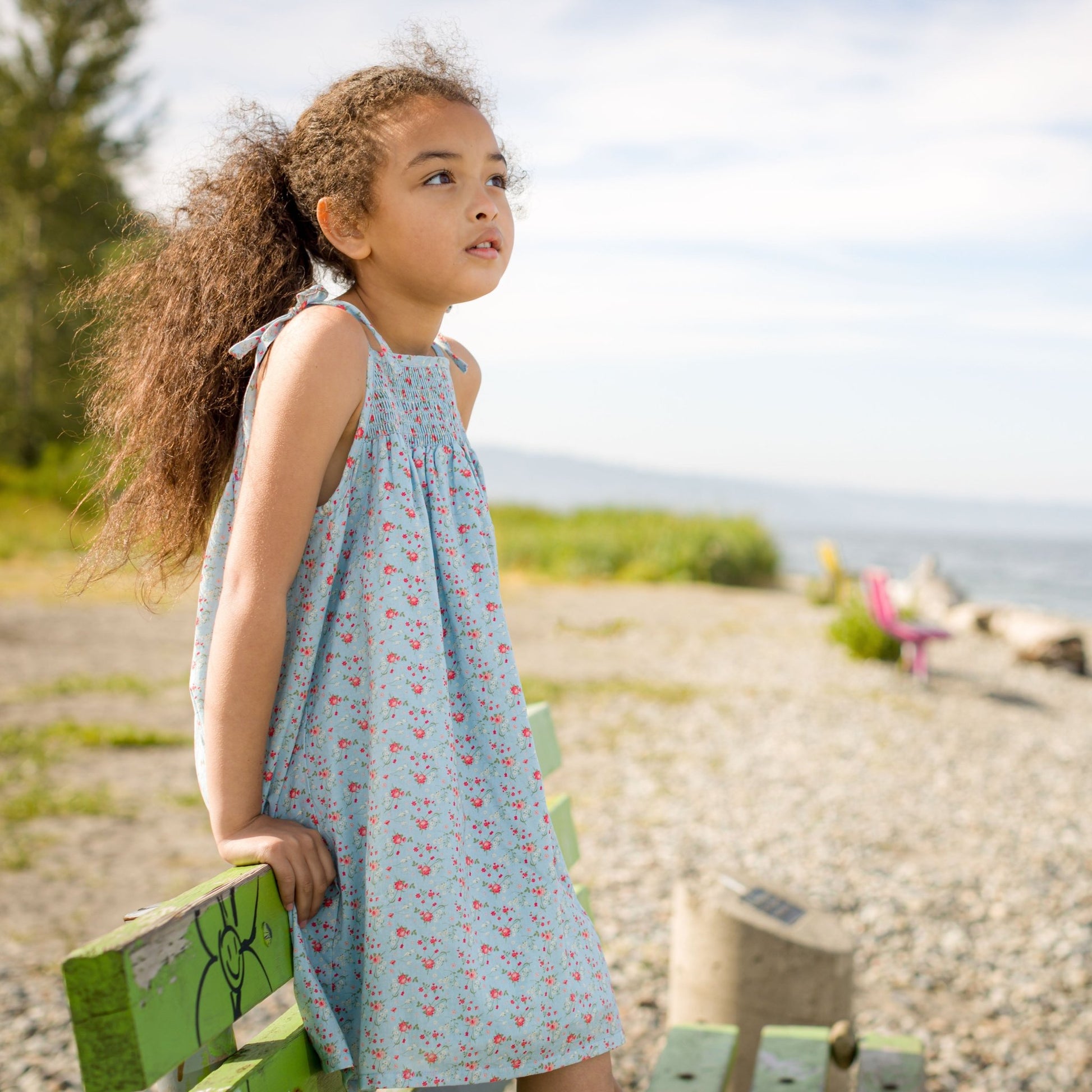 Girls Betty Summer Posy Smocked Strap Dress - Blissfully Lavender BoutiqueBeet World