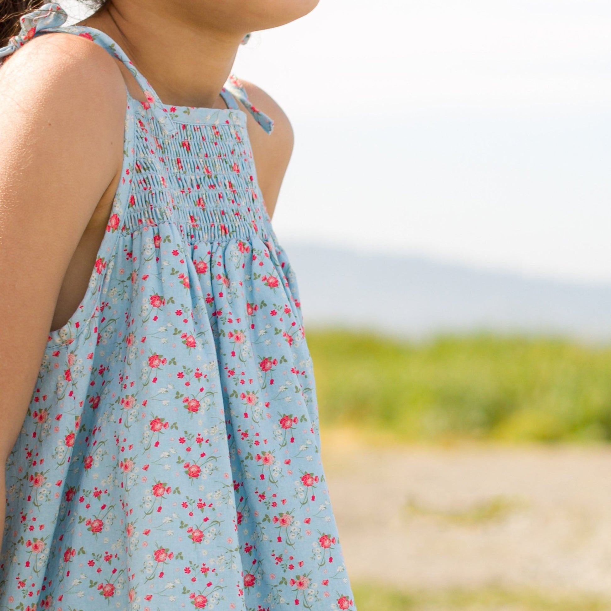 Girls Betty Summer Posy Smocked Strap Dress - Blissfully Lavender BoutiqueBeet World