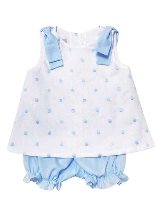 Girls Blue Dots Popover Set - Blissfully Lavender BoutiqueMarco & Lizzy