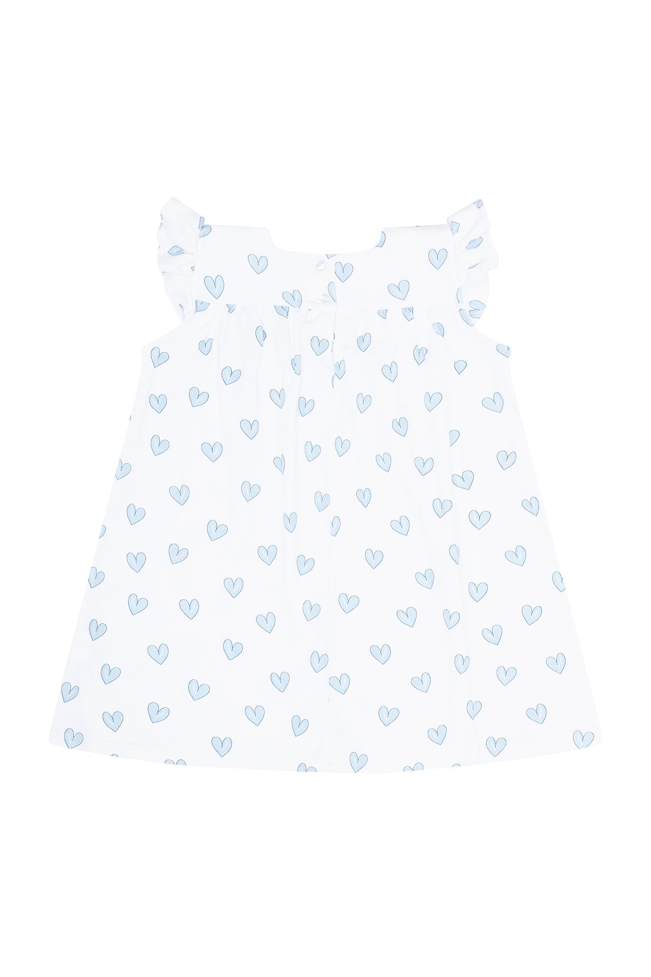 Girls Blue Heart Print Scoop Neck Dress - Blissfully Lavender BoutiqueNella Pima