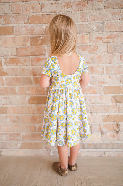 Girls Classic Twirl Dress in Starburst Garden - Blissfully Lavender BoutiqueOllie Jay