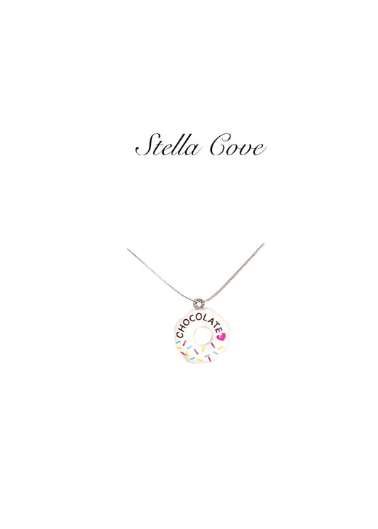 Girls Donut Charm Necklace on "Invisible" String - Blissfully Lavender BoutiqueStella Cove