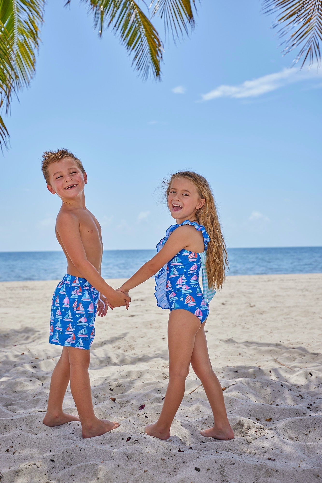 Girls Fair Winds One - Piece Swimsuit - Blissfully Lavender BoutiqueBlueberry Bay