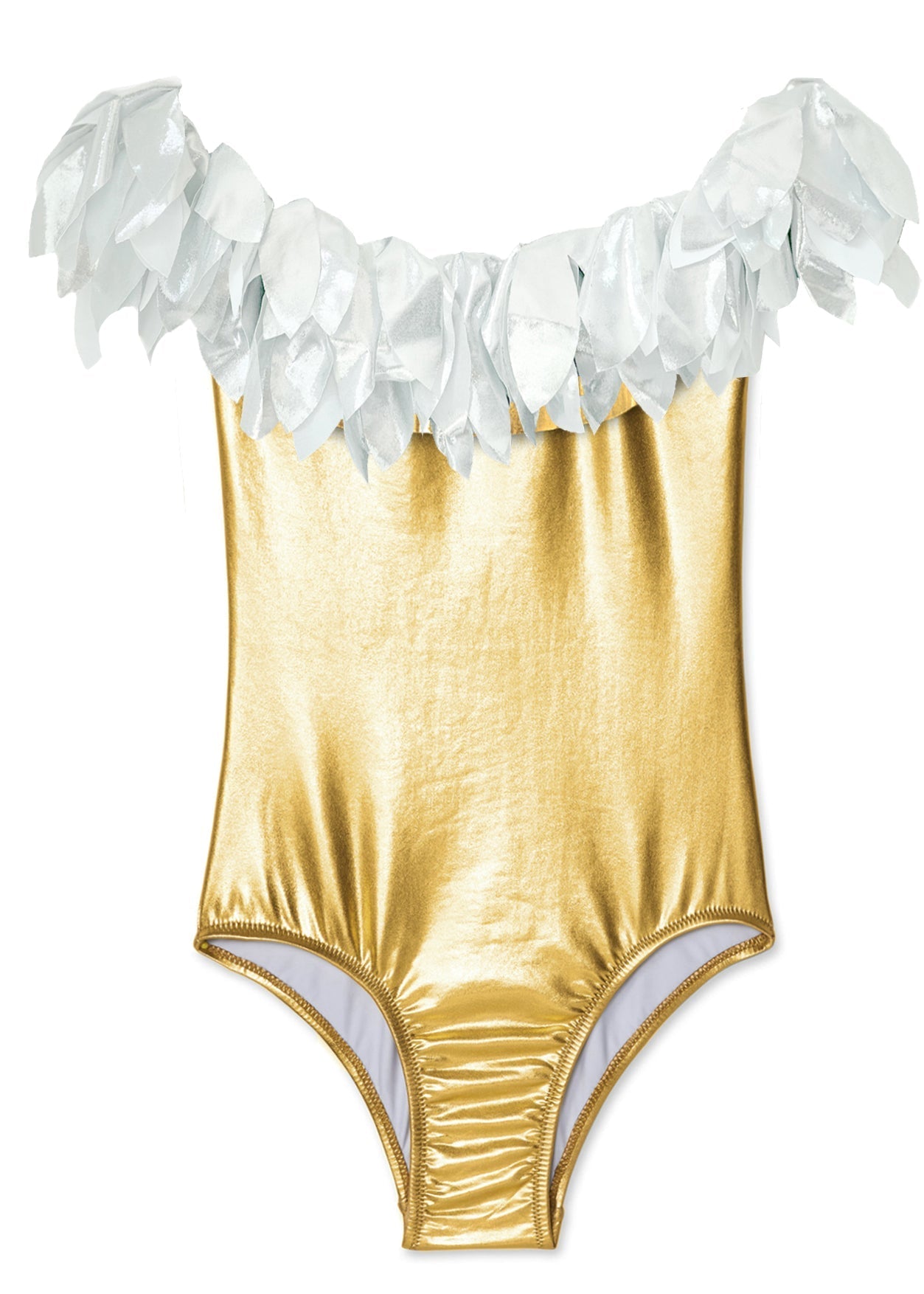 Girls Gold Swimsuit with Silver Petals - Blissfully Lavender BoutiqueStella Cove