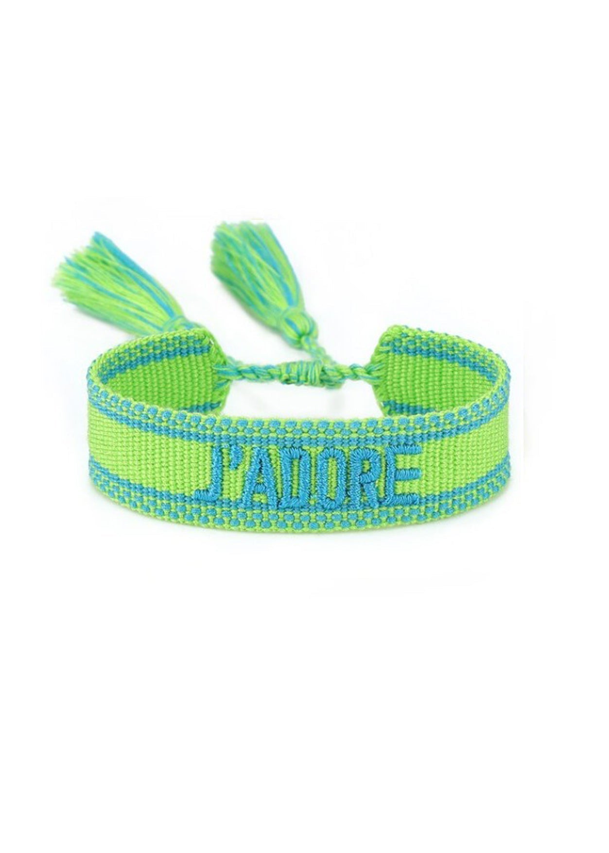 Girls "J Adore" Neon Green Wristband - Blissfully Lavender BoutiqueStella Cove