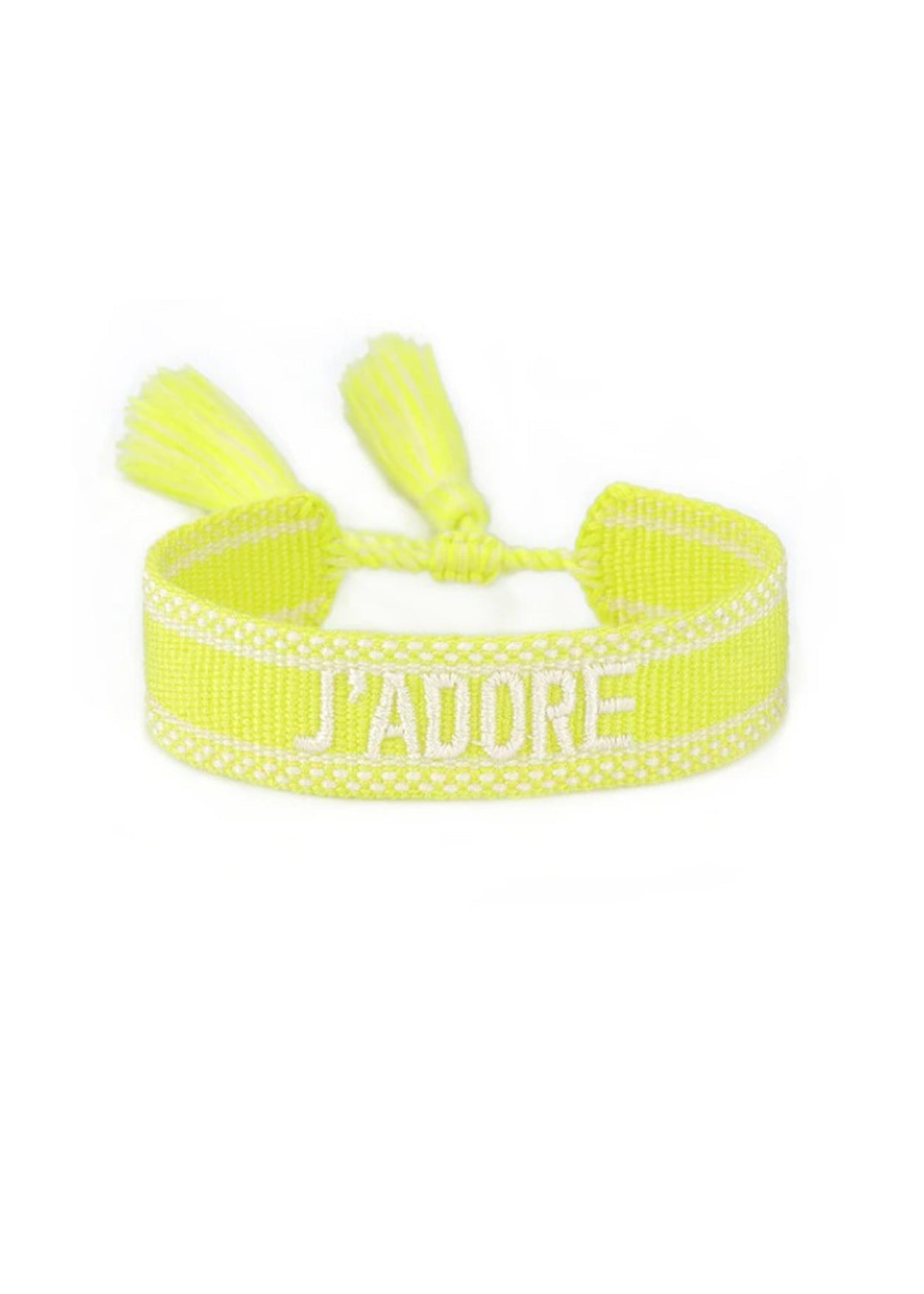 Girls "J'Adore" Neon Yellow Wristband - Blissfully Lavender BoutiqueStella Cove