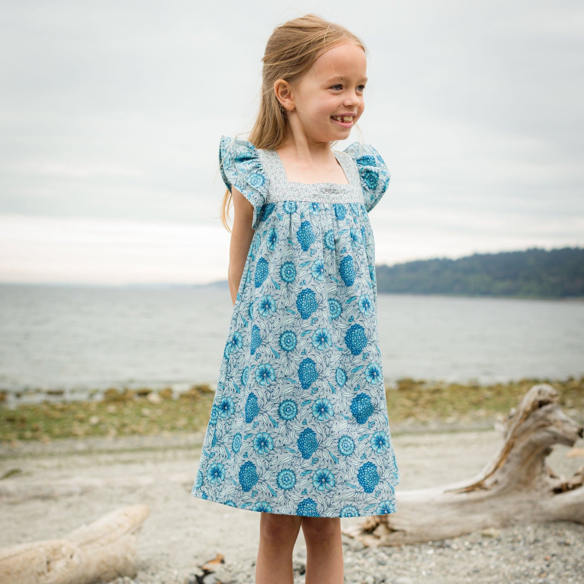 Girls Jaipur Square Neck Everly Dress - Blissfully Lavender BoutiqueBeet World