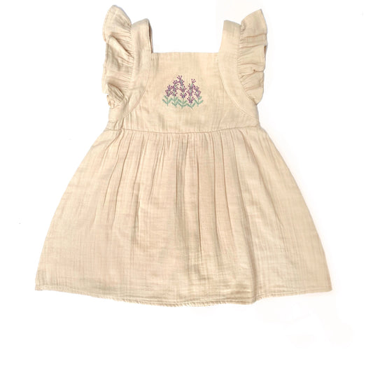 Girls Lavender Embroidered Tank Crinkle Cotton Dress - Blissfully Lavender BoutiqueCity Mouse