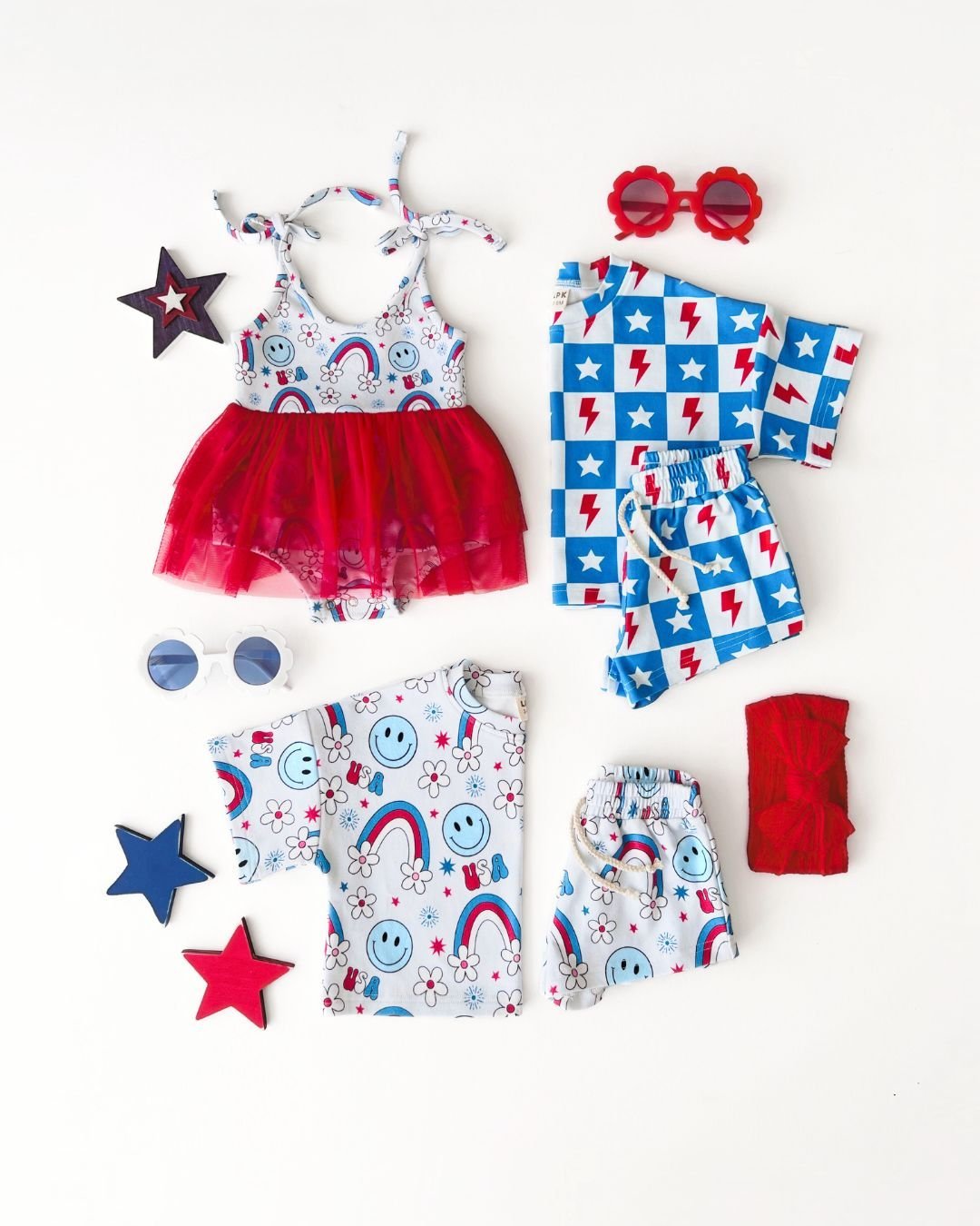 Girls Little Miss USA Short Set - Blissfully Lavender BoutiqueLUCKY PANDA KIDS